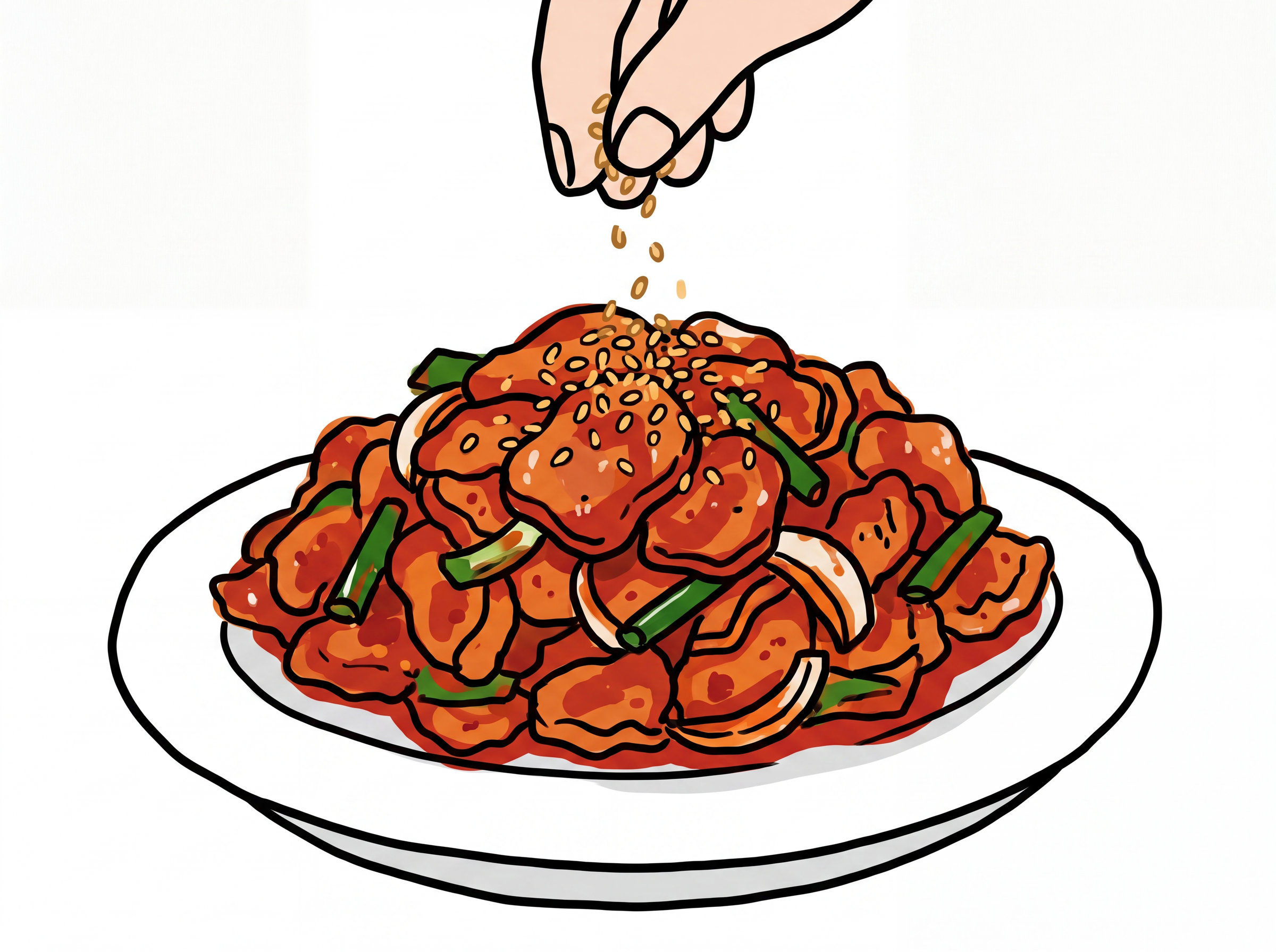 통깨 뿌려 완성하기