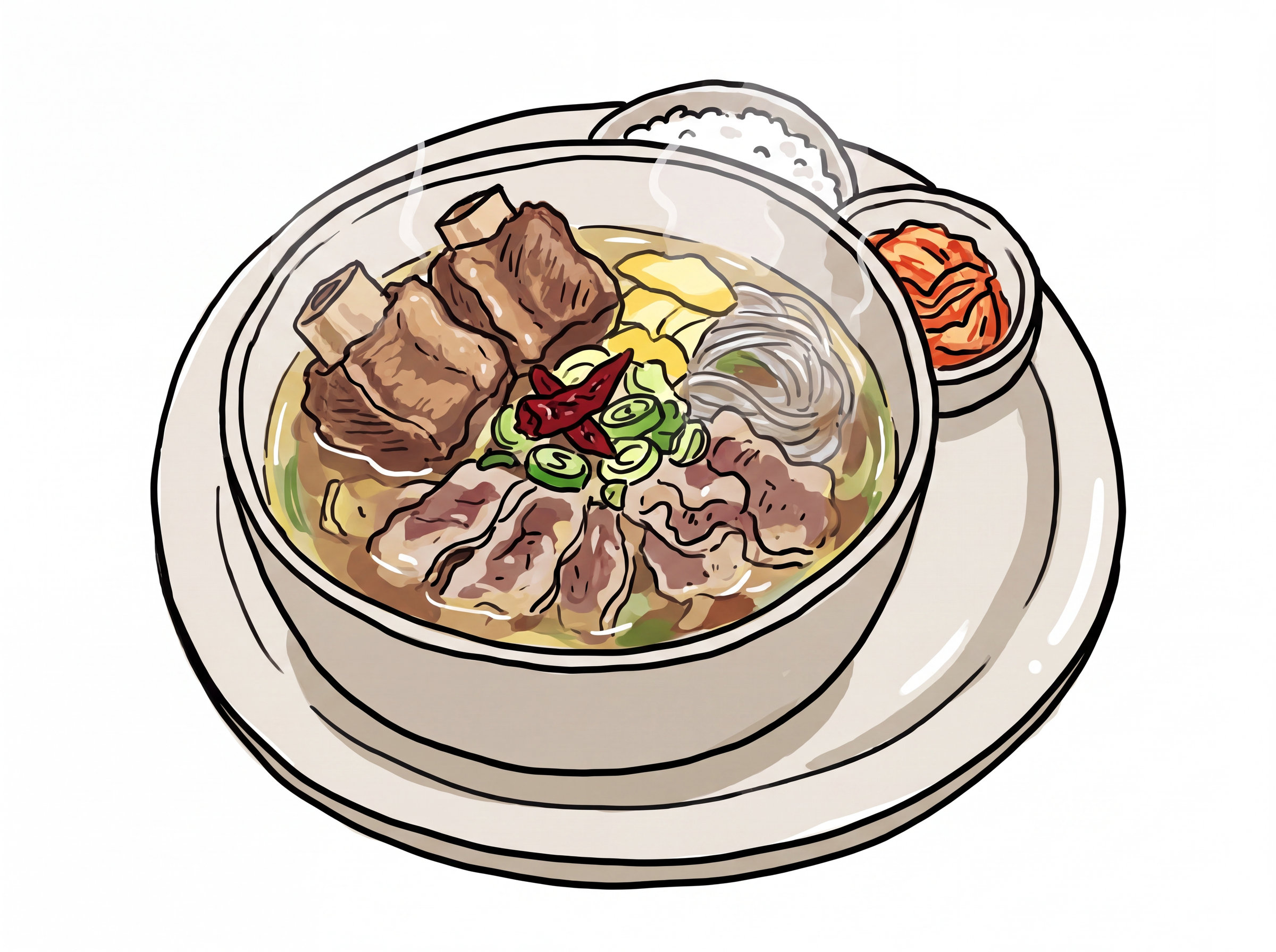 완성된 우삼겹 갈비탕